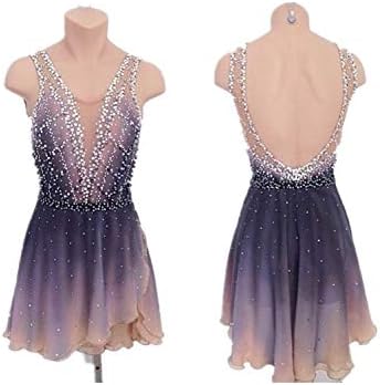 Grey Black Figure Skating Dresses Women Ice Skating Dress Custom A032