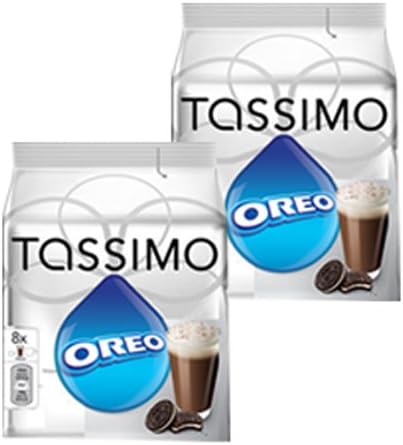 Tassimo Oreo Cacao, Hot Chocolate, Drinking Chocolate with Cookie Taste, 2-Pack, 32 T-Discs (16 Servings)