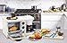 Elite Cuisine EBK-200 3-in-1 Breakfast Station, 4 Cup Coffeemaker, Toaster Oven with Timer, Griddle, White