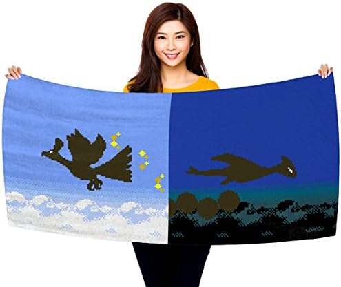 Pokemon Gold and Silver, Ho-Oh and Lugia Silhouettes 30" x 60" Microfiber Beach Towel