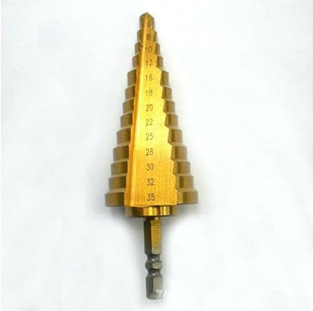 Generic 6-35MM (13 Steps 6,8,10,12,16,18,20,22,25,28,30,32,35MM) Step Drill Bit Conduit Installation HSS4241 Industrial