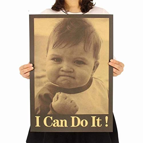 CARDEON I Can Do It Vintage Poster Wall Stickers Retro Kraft Paper Art Decorative Poster Painting Picture Home Decor 51.5X36cm