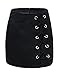 DUBACH Women's High Waist Faux Suede Solid A-Line Skirt(Black,S)