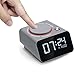Alarm Clock Charger,Digital Alarm Clock for Bedroom,with Dual USB Charging Port for Cell Phone and Snooze/Dimmable/Battery Backup Function (Gray)