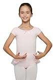 Mdnmd Girls' Raglan Cap Sleeve Leotard
