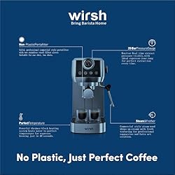 wirsh Espresso Machine, 20Bar Plastic Free Espresso
