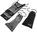 Microfiber Pouch - Soft Storage Bag(s) for Glasses and Cell Phones (Black&Gray 4
