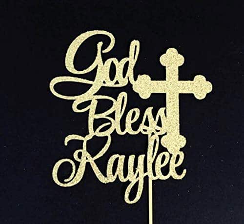 Any Name, God Bless Cake Topper, Baptism Cake Topper Any Name, God Bless Cake Topper, Baptism Cake Topper