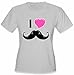 I Love Mustache Girl's T-Shirt #1408