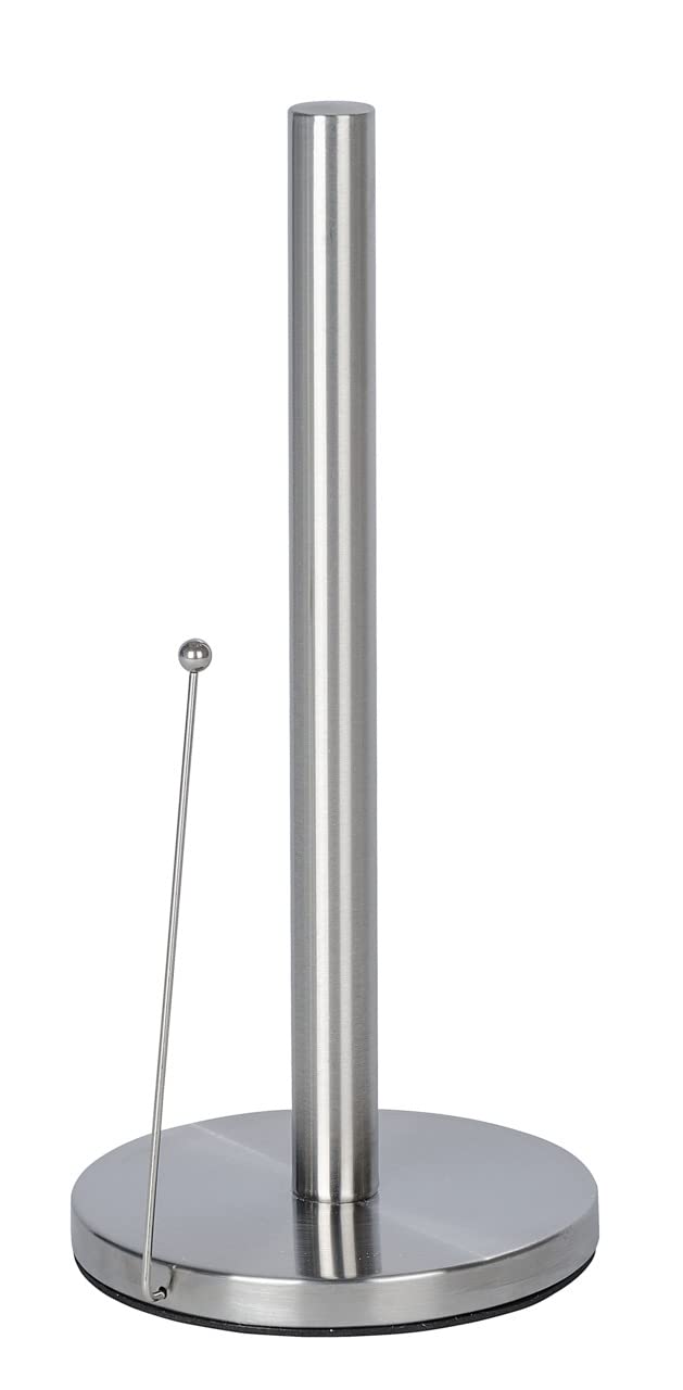 WENKO Kitchen roll holder Clayton, Stainless steel, 15 x 15 x 33 cm