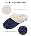 ULTRAIDEAS Women's Lamb-hug Comfy Fleece House Slippers Memory Foam, Slip-on House Shoes Indoor Outdoor (Blue, Size 7-8)