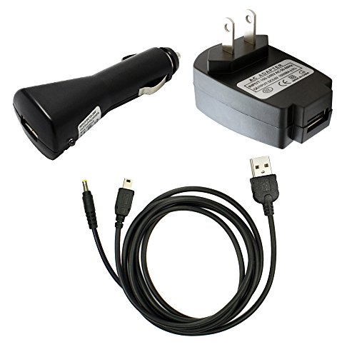 Fenzer Black USB Travel Auto Car Home Wall Data Sync Charger Cable for Sony eBook Reader PRS-300 PRS-505 PRS-600 PRS-700 PRS-900 Daily Pocket Touch Edition