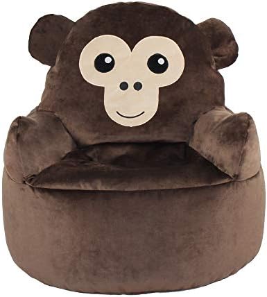 Awlstar Memory Foam Lounger,Ultra Soft Bean Bag Chair - Memory Foam Bean Bag Chair with Microsuede Cover - Stuffed Foam Filled Furniture and Accessories for Dorm Room (TypeB, Brown Monkey)