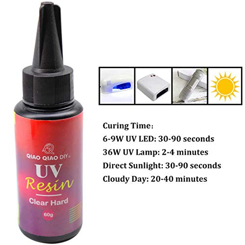 UV Resin Clear Hard,QIAO QIAO DIY UV Epoxy Resin Glue Quick Cured by