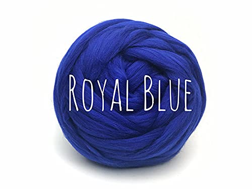 Chunky Wool - Royal Blue - for arm Knitting Chunky Blanket Weaving Felting Jumbo Yarn Giant Wool Soft 50g (0.11lb) — image 1