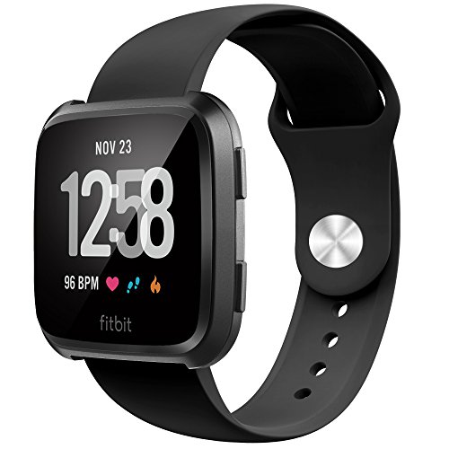 Wearlizer Compatible Fitbit Versa Bands for Women & Men Small Large, Replacement Silicone Sport Wrist Band Replacement for Fitbit Versa Accessories