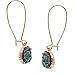 Humble Chic Simulated Druzy Threaders - Upside-Down Long Hoop Dangle Drop Earrings