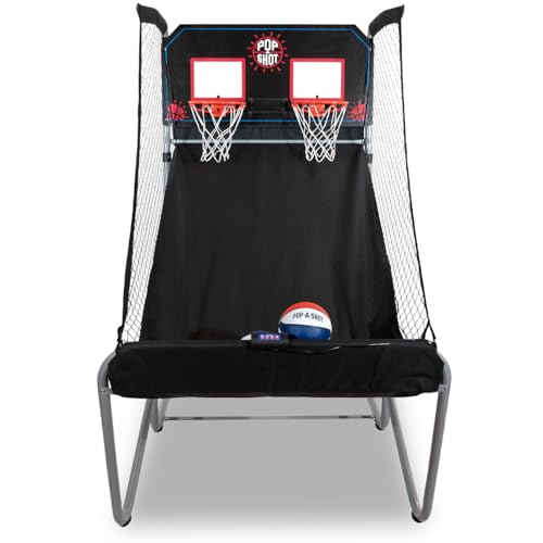 Pop-A-Shot - Home Dual Shot | Arcade Basketball Game for Home | Sensor Scoring Hoop, 16 Game Modes, 7 Balls | Foldable for Easy Storage | Fun for All Players