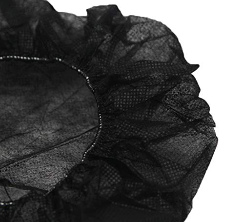 Cleaing Bouffant Cap Disposable Hair Net 21 Inch Black 100 Pack