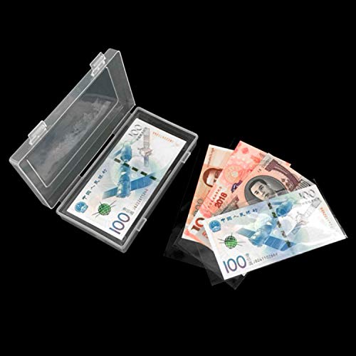 100pcs Paper Money Album Banknotes Currency Collection Sleeves Protector Bag with Storage Box Kangkangk