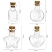SUPERLELE 32pcs 10ml 4 Shapes Mini Glass Jars Bottles with Cork Stopper, 32pcs Eye Screws