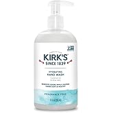 Kirk's Hydrating Hand Wash - Made with Coconut Oil and Aloe Vera, With Odor Neutralizing Technology To Help Eliminate Odors, Non-GMO, Vegan, Fragrance Free, 12 Fl Oz.