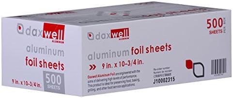 Daxwell Aluminum Foil Interfolded Pop-Up Sheets, 9" x 10.75" (Box of 500)