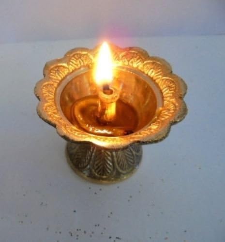 Siddhratan Brass Diya Deepak Akhand Jyot Kuber Hindu Temple Havan Puja Religious Oil Lamp