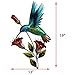 Hummingbird With Flowers Wall Decor - 3D Metal Design - Hand-Painted – 13” x 19” – Farmhouse or Home Decoration - Indoor or Outdoor Display – Wall Art Hanging in Traditional Bird Colors