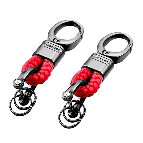 Car Key Fob Keychains Holder Clip with Detachable Valet Key Ring  Anti-Lost D-Ring for Men and Women,360 Degr