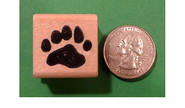 Amazon Com Bear Cub Paw Print Rubber Stamp Wood Mounted Office Products