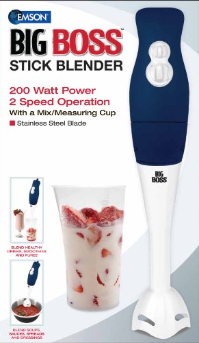 Big Boss 200 Watt Power 2-Speed Operation immersion Hand-Stick Blender/mixer with a Mix/Measuring Cup