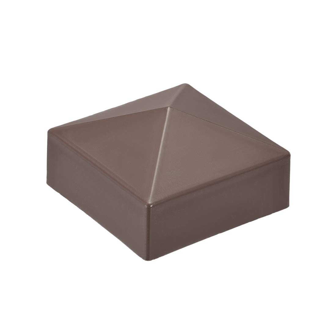 sourcing map Flat Top Post Cap for Fence, Stair Handrail Post, 70x70mm (2.8inch) Plastic, Coffee Color