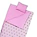 Wildkin Kids Sleeping Bag – Roll-Up Design with Storage Bag for School, Travel & Camping - Pink and Gold Stars