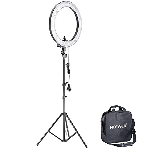 Neewer 14 inches Undimmable Fluorescent Ring Light Kit: 400W 5500K Ring Light, 75 inches Light Stand, and Hot Shoe Adapter for Makeup, Youtube Video