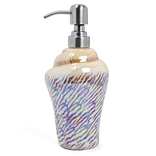 FORLONG FL3015 Purple Sea Snail Conch Ceramic Bathroom Accessories Set of 4:1 Gargle Cups,1 Toothbrush Holders,1 Soap Dishes,1 Soap Dispenser