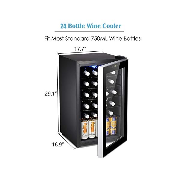 24-Bottle-Wine-Cooler-Quiet-Operation-Compressor-Wine-Cellar-Freestanding-Counter-Top-Wine-Chiller-Cabinet-Refrigerator-and-Touch-Panel-Digital-Temperature-Display