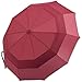 BANANA Compact Travel Rain Umbrella - Folding Windproof Durable Portable Travel Size Umbrellas Auto Close/Open Double Canopy Vented with Teflon Coating Collapsible Lightweight Unbrella for Women(Red)