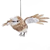 Kurt Adler Brown With White Fur Flying Owl Ornament