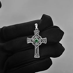 ADMETUS May Birthstone Cross Necklace Sterling