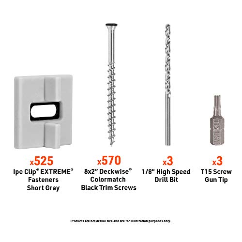 DeckWise (Grey) Ipe Clip Extreme Hidden Deck Fasteners, 3/32" Spacing