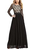 Ssyiz Women's Long Sleeve Lace Floral Chiffon Party Dress Evening Gown （Can be customized）