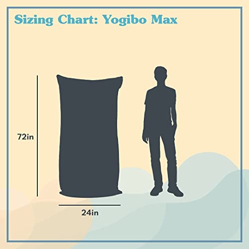 Yogibo Max 6 Foot Giant Bean Bag Chair Bed Lounger for Adults, Kids and