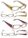 5-Pack Ladies Reading Glasses Includes Sunshine Readers for Women +3.0
