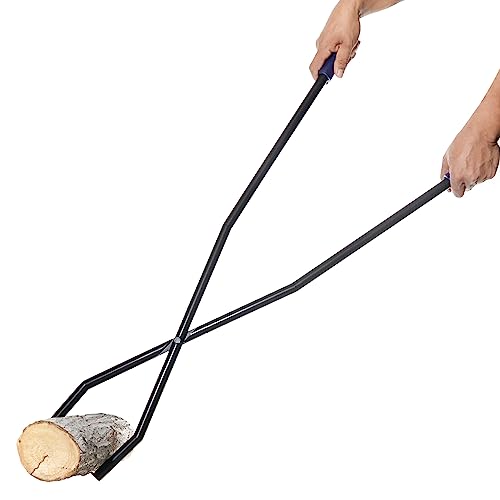 40Inch Fire Log Tongs Firewood Grabber,Wrought Iron Large Fire Pit