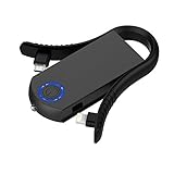 Daite Portable Mini Emergency Backup 1000 mAh Key Chain Power Bank Charger for Outdoor with LED Flashlight, Built-in Interchangeable Lightning Cable and Micro USB Cable