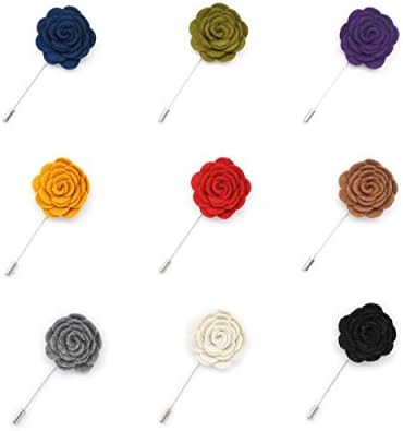 INNEE Handcrafted Lapel Flower 9pcs Boutonniere Pins in Clear Top Tin Box