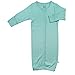 Babysoy Long Sleeve Organic Gown Sleep Sack Bundlers (0-3 Months, Harbor)