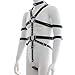 iiniim Mens Adjustable PU Leather Full Body Chest Harness with Collar and Armbands