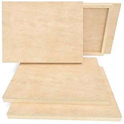 Arteza Wooden Canvas Board, 9x12 Inch, Pack of